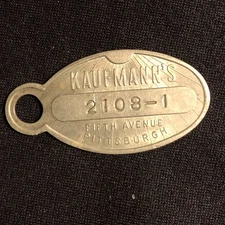 Kaufmann's Department Store, Pittsburgh, Pennsylvania Charge Coin