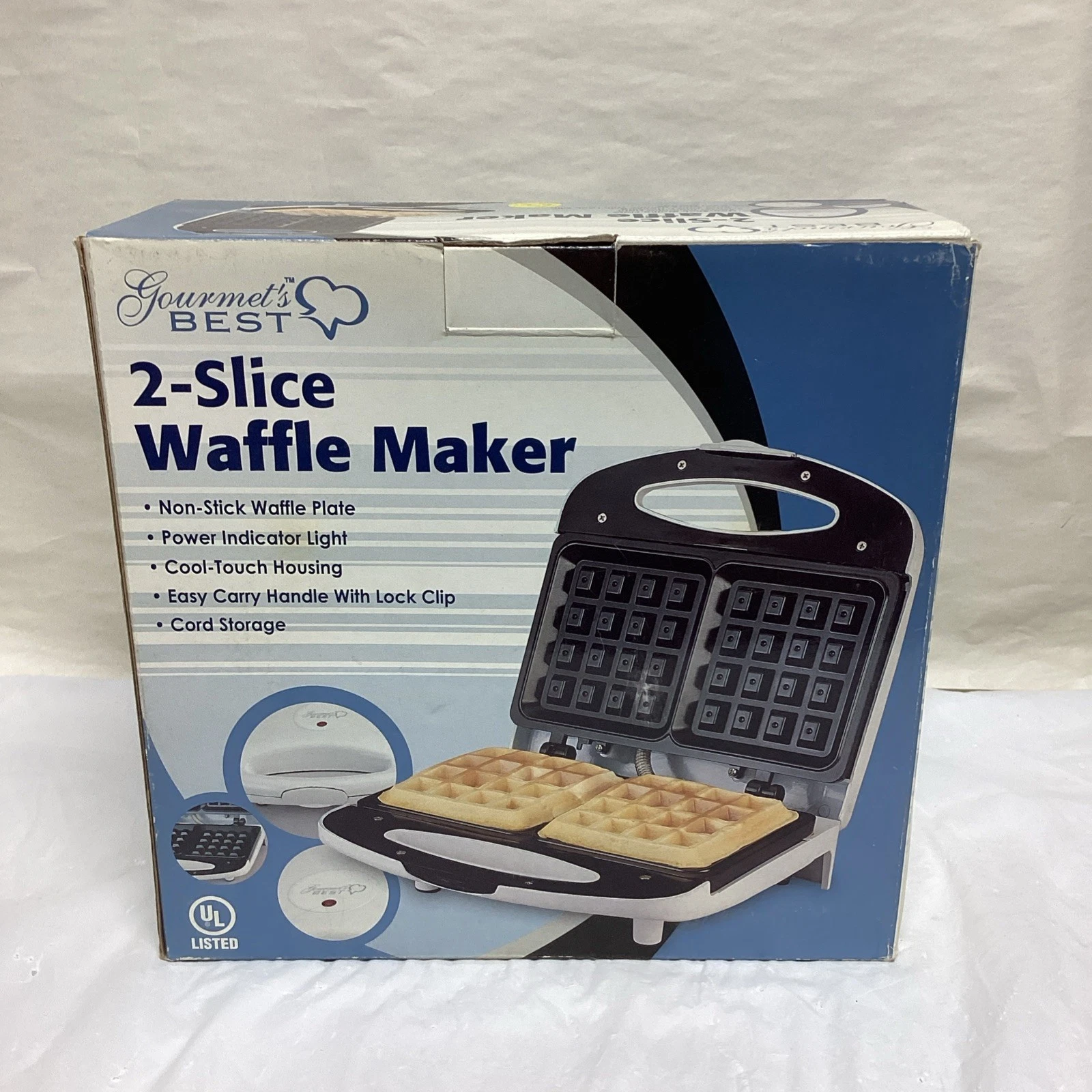 Gourmet’s Best 2-Slice Electric Waffle Maker-New In Box- Free Shipping