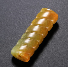 4.2 cm Chinese Antique Han Dynasty Spiral Multicolored Jade Pendant