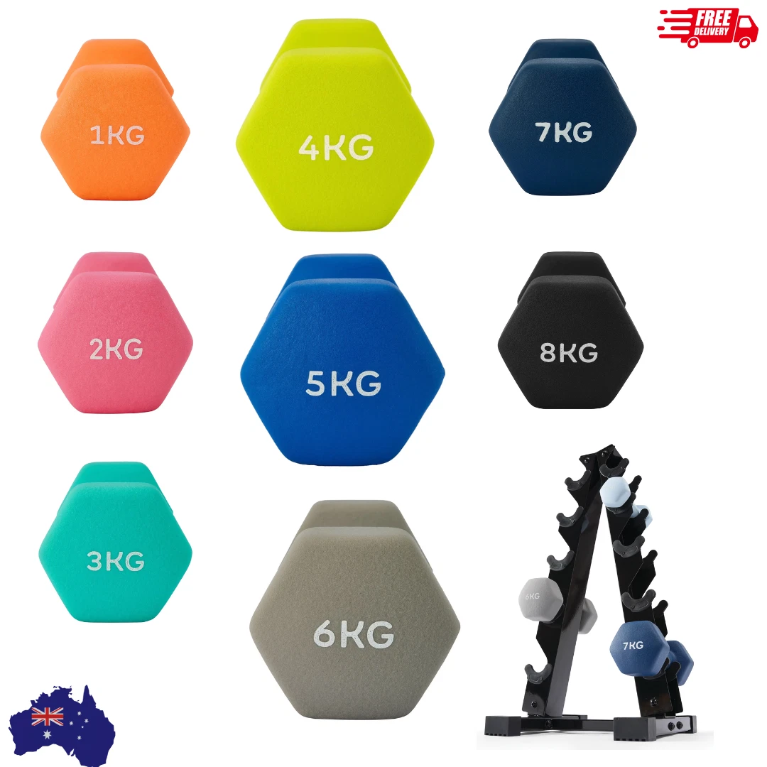 Anti Slip Dumbbell 6kg to 8kg Home Gym Weightlifting Exercise Fitness Workout AU