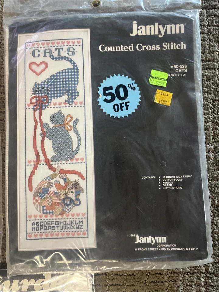 Counted Cross Stitch Kits Cats Kitten Love Janlynn Golden Bee Lot Of 3 Vtg - Image 4 of 4
