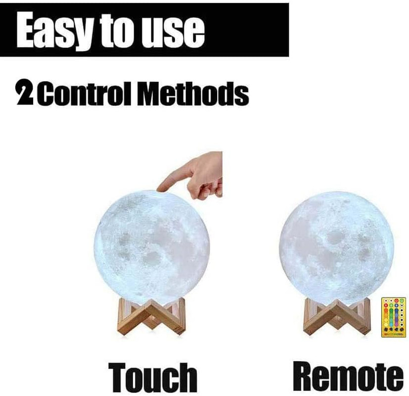 Lampada Luna 3D Versione 2024 - 16 Colori, Touch Control e Remote 🛰️ - 2