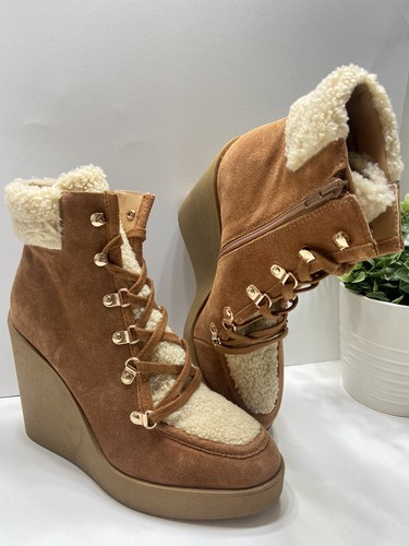 NEW Jessica Simpson Maelyn Lace-Up Women Wedge Hiker Boot Chestnut Brown 9,10,11 - Picture 9 of 9