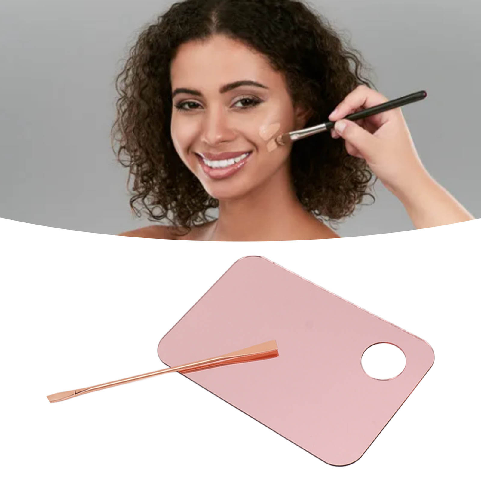 Rose Gold Foundation Mixing Tray Spatula Set Foundation Holder Plate
