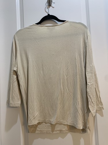 Coldwater Creek XLarge antique lace tee shirt top 3/4 sleeves beige - Picture 5 of 5