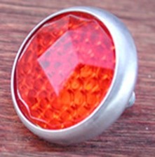 Red Glass Faceted Jewel Reflector Vintage Schwinn Bike Rack Antique Bicycle Car