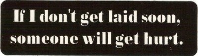 Motorcycle Sticker for Helmets or toolbox #246 If I don't get laid soon, someone