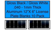 10 Blank Gloss Black 12x6 .040 Aluminum License Plate Tag For Custom Design Work