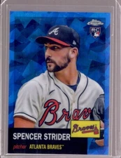 SPENCER STRIDER 2022 Topps Chrome Platinum Anniversary #186 Blue Atomic RC #/100