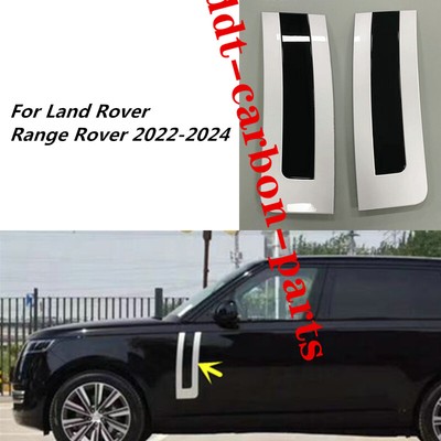 2Pc For Range Rover Vogue 2022-2024 Black+Silver Door Side Fender Vent Grille