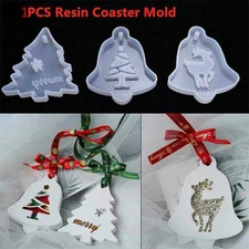 DIY Epoxy Resin Mold Christmas Tree Elk Hanging Pendant Casting Silicone Mould