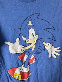 Sonic The Hedgehog Costume Headpiece Fleece Hat Accessory & TShirt L Youth