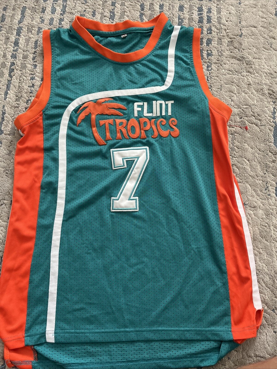 Flint Tropics Semi Pro 7# Coffee Black Basketball Jersey Stitch