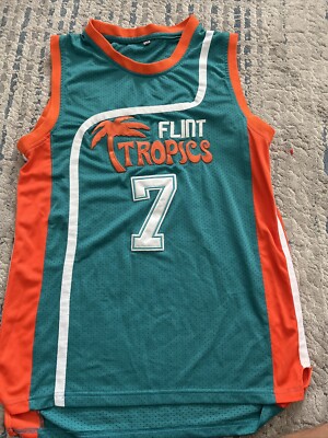 Flint Tropics Semi Pro 7# Coffee Black Basketball Jersey Stitch