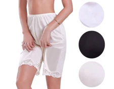 New Women's Premium Illusion Classic Trouser Pants Half Slip With Lace Trim 1037