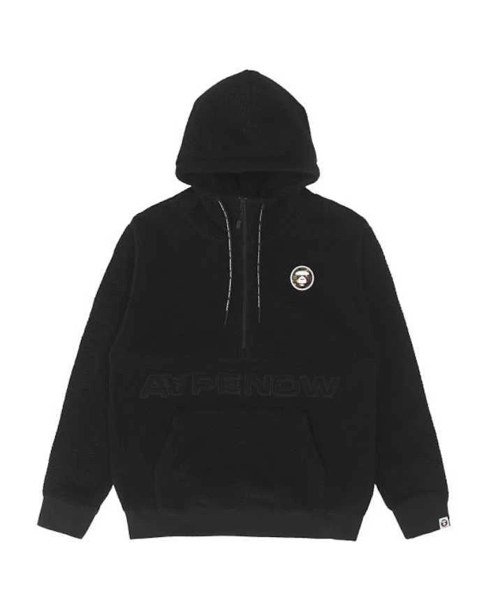 AAPE By A BATHING APE Men's Boa Fleece Half-Zip Hoodie MOONFACE AAPSWM3895XXJ JP