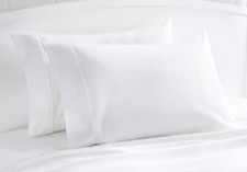 400 Thread Count Cotton Pillow Cases King Size 40  L X 20" W White Set of 2