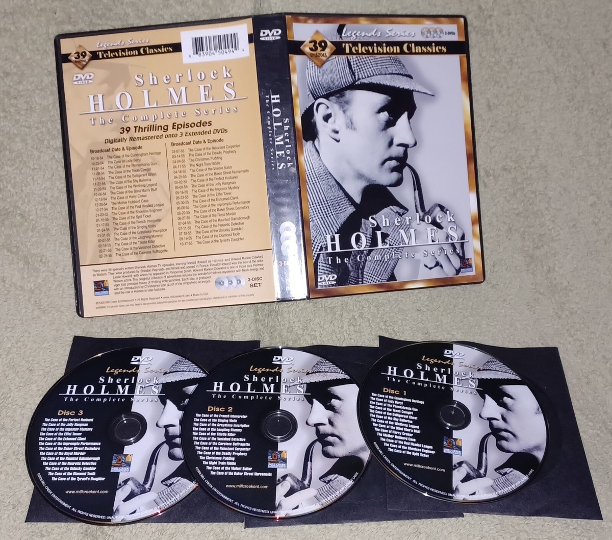 (未使用･未開封品)Sherlock Holmes Features Box [DVD] Sherlock Holmes The Complete Series DVD 3 Disc Box Set 39