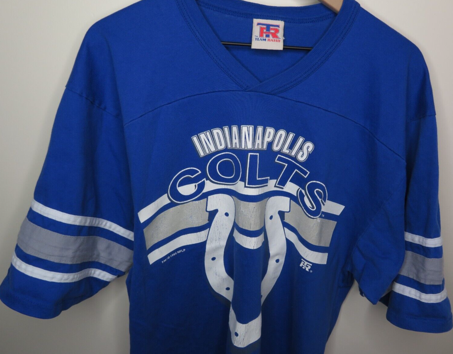 Vintage 1995 Indianapolis Colts INDY Jersey T-Shirt Size Medium 90s NFL Retro