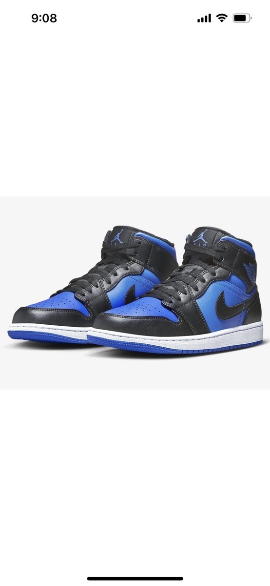 Nike Air Jordan 1 Mid Shoes Royal Black Blue White DQ8426-042