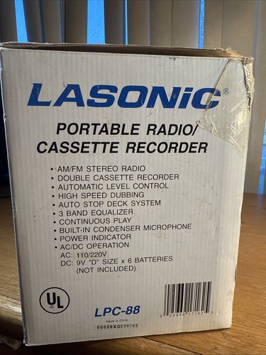 Lasonic LPC-88 AM/FM Stereo Dual Cassette Recorder With High Speed Dubbing NEW - Picture 5 of 14