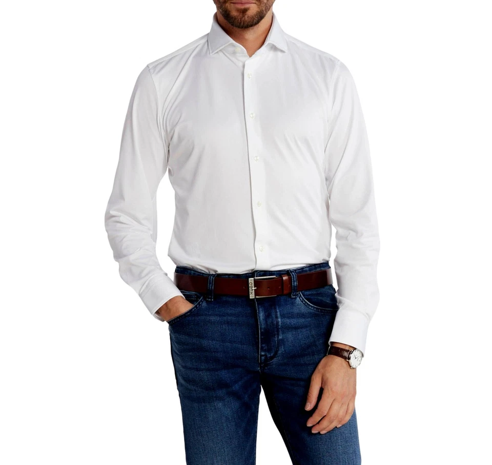 BOSS Camicia Uomo Tessuto Elasticizzato Slim Fit 50503533 Colore Bianco - Immagine 4 di 4