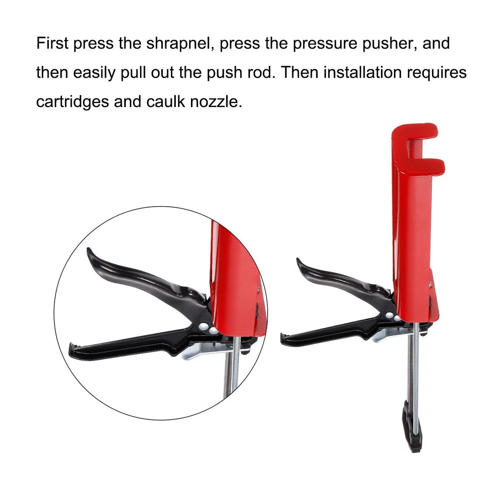Aplicador de Adhesivo Manual Cartuchos de Componente Doble Pistola de Calafateo Epoxi Rojo Foto 3 de 4