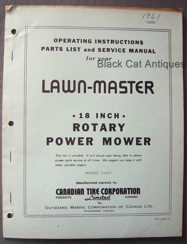 Lawn master outlet lawn mower manual