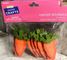 Carrot Felt 3D Stickers for Crafts, Scrapbooking, and More-1pk of 9 Pieces-NEW