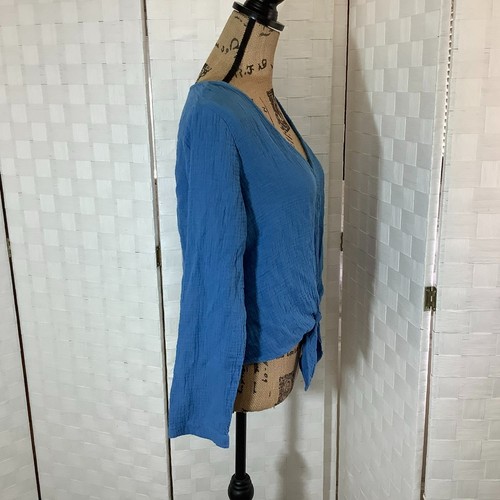 sam & lavi blue tie front blouse size xs - Picture 4 of 7