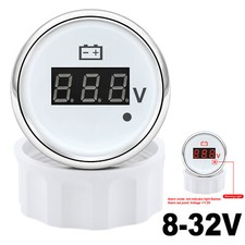 2 52mm White Voltage Volt Voltmeter 8-32v Gauge Waterproof For Marine Boat Car