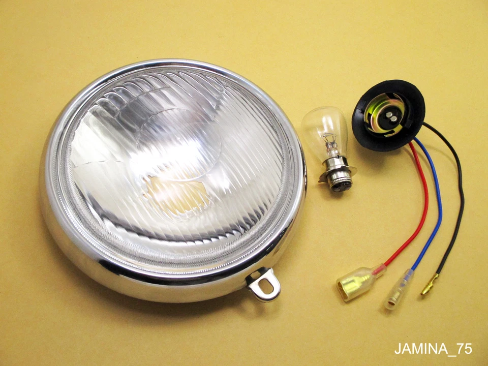 本田 CB125 S S1 S2 CL125 S S1 CL125A 车头灯 + 6 V 灯泡 + 轮圈环 — 第 3/4 张图片