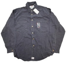 NWT Vintage 90s Levi's Shirt Mens L Black Denim Long Sleeve Red Tab Western New
