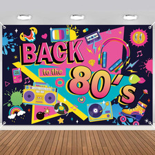 80er Jahre Dekobanner für Partys Retro Disco Wände & Fotohintergrund 180x120cm