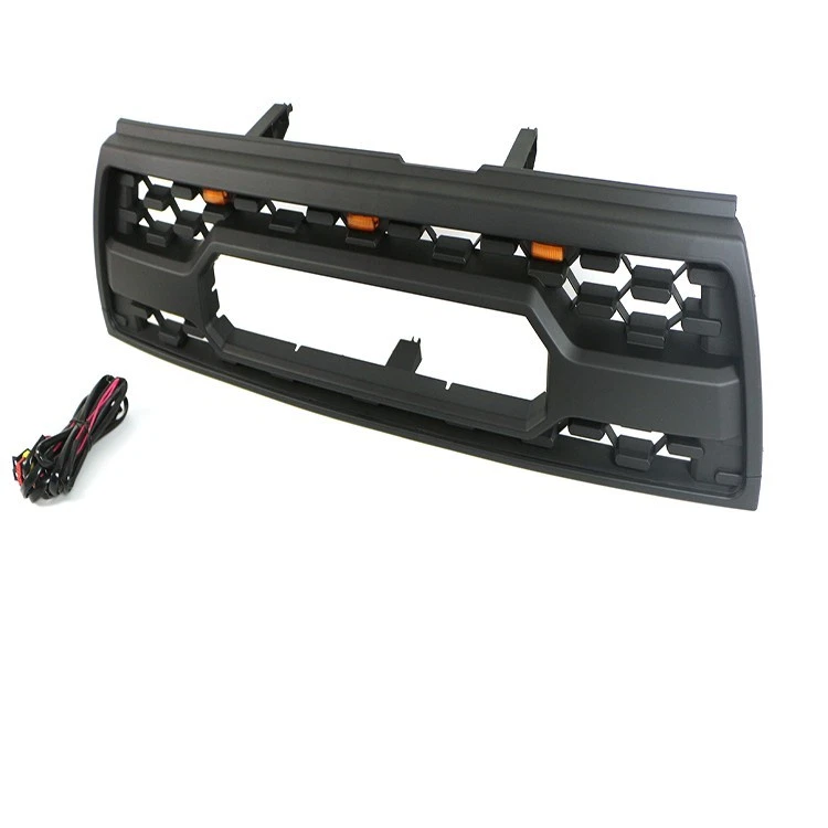 Parrilla delantera para Toyota 4Runner 1996-2000 parrilla superior negra con LED Foto 3 de 4