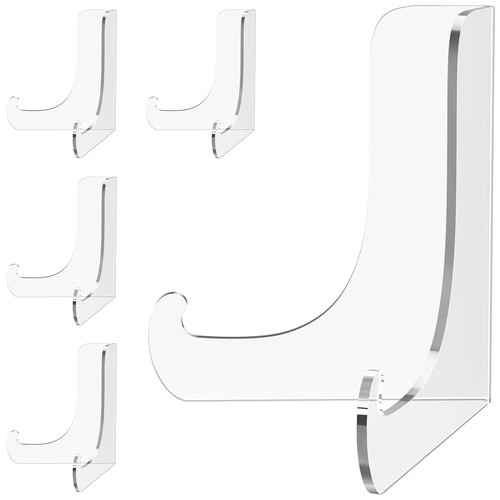 5 Pack Acrylic Display Stand, Plate Stand for Display, Clear Easel Stand, Dis...