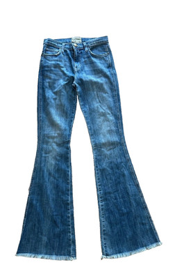 Current Elliot Women's 26 High Rise Low Bell Flared Raw Hem Jeans