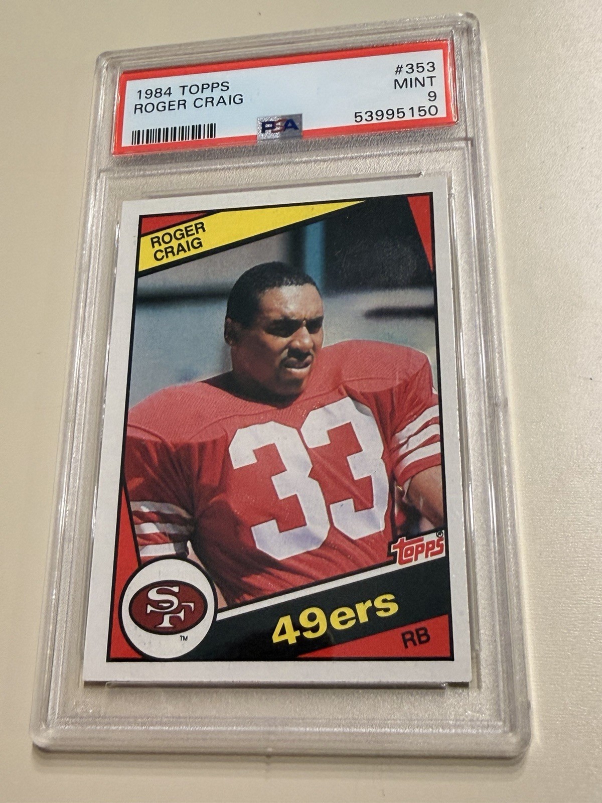 1984 Topps #353 Roger Craig 49ers ROOKIE RC PSA 9 MINT