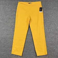 Counterparts Pants Womens 16 Yellow Slimming Sensations Stretch Pull On Cropped