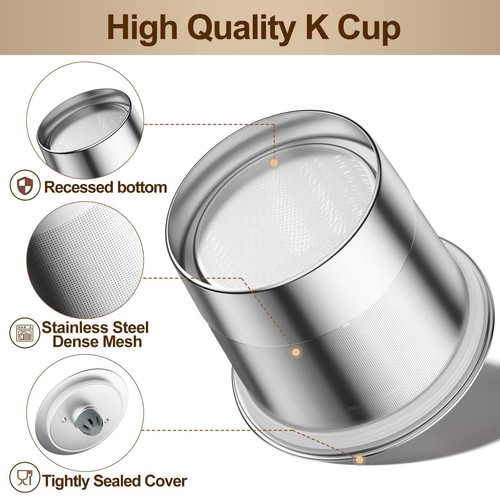 K Cup Wiederverwendbare Kaffeepads, Edelstahl Wiederverwendbare K Tassen Kaffeefilter Kom... - Bild 4 von 8