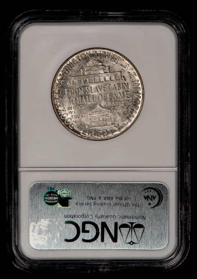 1951 50c BTW Booker Washington Commemorative Silver Half Dollar NGC MS 64 C1250 - Image 2 of 4