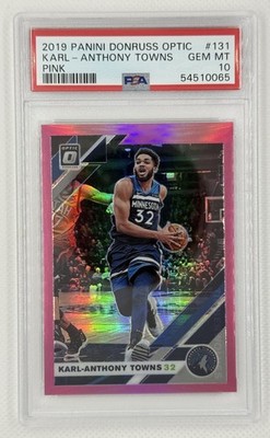 2019 Panini Optic Karl-Anthony Towns PINK PRIZM /25 #131 PSA 10 POP 1 Wolves