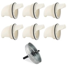 Chicken Feeder No Waste, 6 Ports Automatic Feeders with Hole White