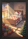 Hello Kitty Christmas Bedroom Scene Framed Wall Art Poster Canvas Print Picture