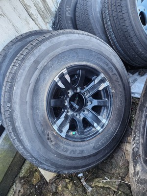 16'' 8 LUG ON 6.5 ALUMINUM WHEELS & GOODYEAR 235/85/16 10 PLY LOAD RANGE E