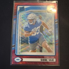 2024 Panini Donruss - Rated Rookie Sione Vaki #332 Red Wave Prizm (RC)