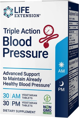 #ad Life Extension Triple Action Blood Pressure AM PM 60 VTabs Quercetin EXP 08 26 $31.99
