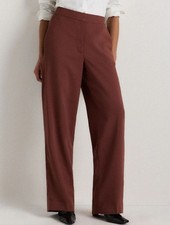 Quince Stretch Crepe Classic Trouser Pants 8 Redwood Brown Casual Preppy