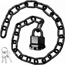 Weather-Resistant Chain Lock - Heavy Duty Upgraded Padlock with Gate Chain, Anti