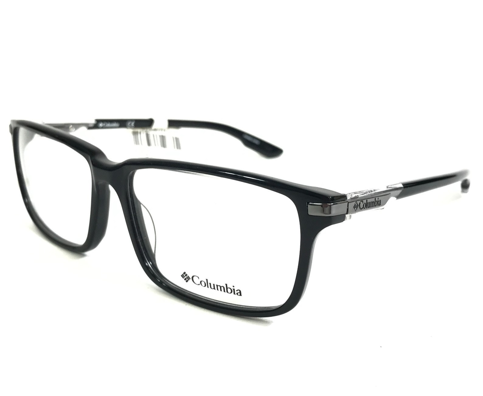 Columbia Eyeglasses Frames C8007 001 Black Silver Rectangle Full Rim 57-15-140 14890₽